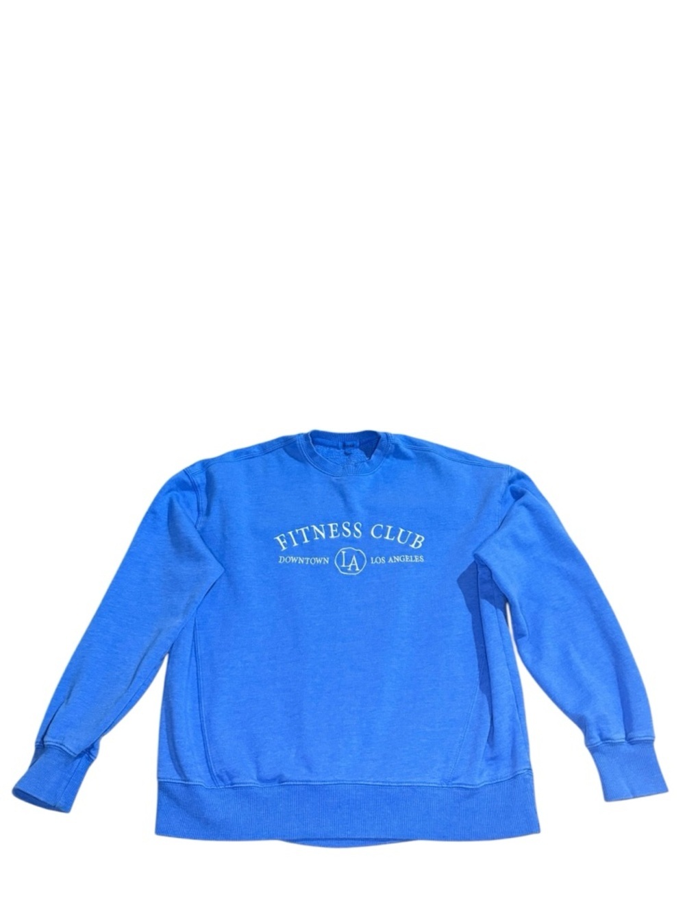 Garage Fitness Club LA Oversized Bright Blue Sweatshirt Graphic Crewneck Cozy